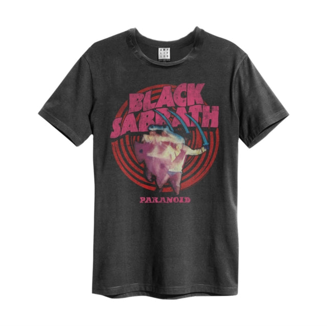 Black Sabbath - Paranoid Amplified Vintage Charcoal T Shirt