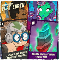 Load image into Gallery viewer, Escape from Flat Earth: A Narrative-Creating Card Game for 1-6 Fans of sci-fi who Should Know Better Than to wear red
