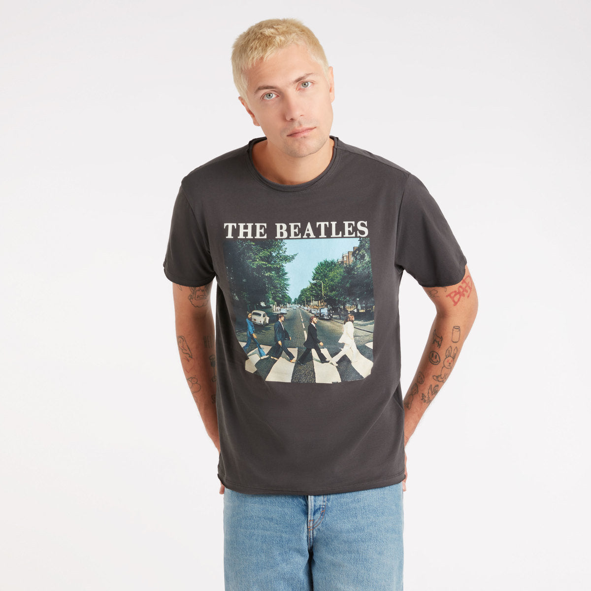 Beatles - Abbey Road Amplified Vintage Charcoal T Shirt